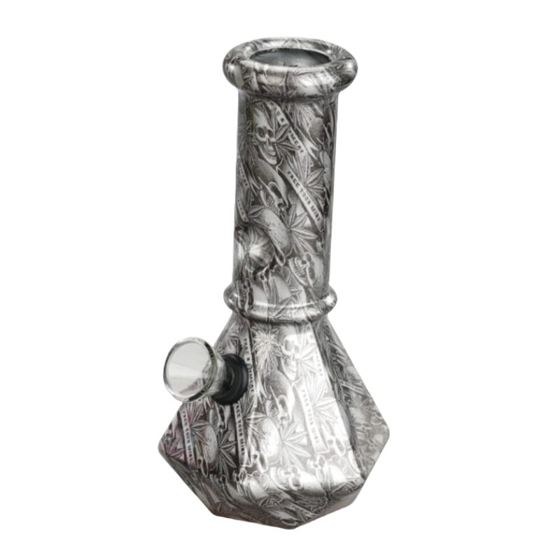 6” Skull Emblem Prism Hex Bong Series,