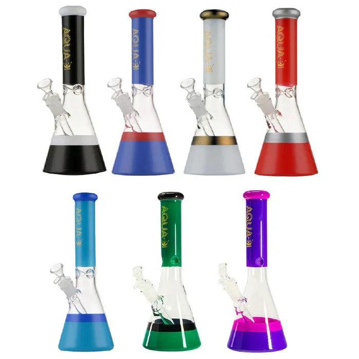 Aqua - 11″ Glass Bong with Bowl, Aqua - 11″ Glass Bong with Bowl,