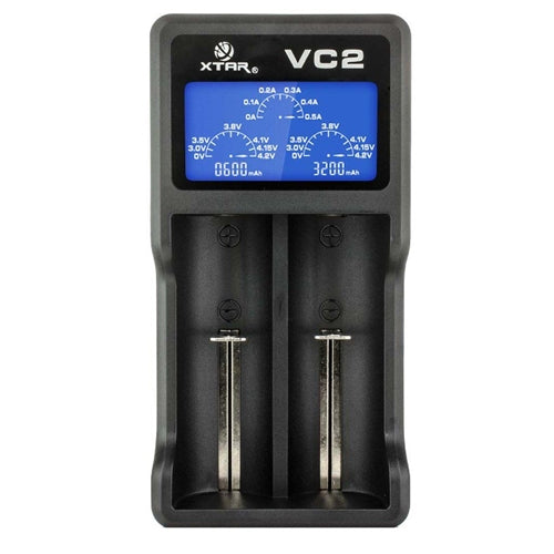 [CLEARANCE] Xtar VC2 2-slot Smart Charger with LCD Screen,