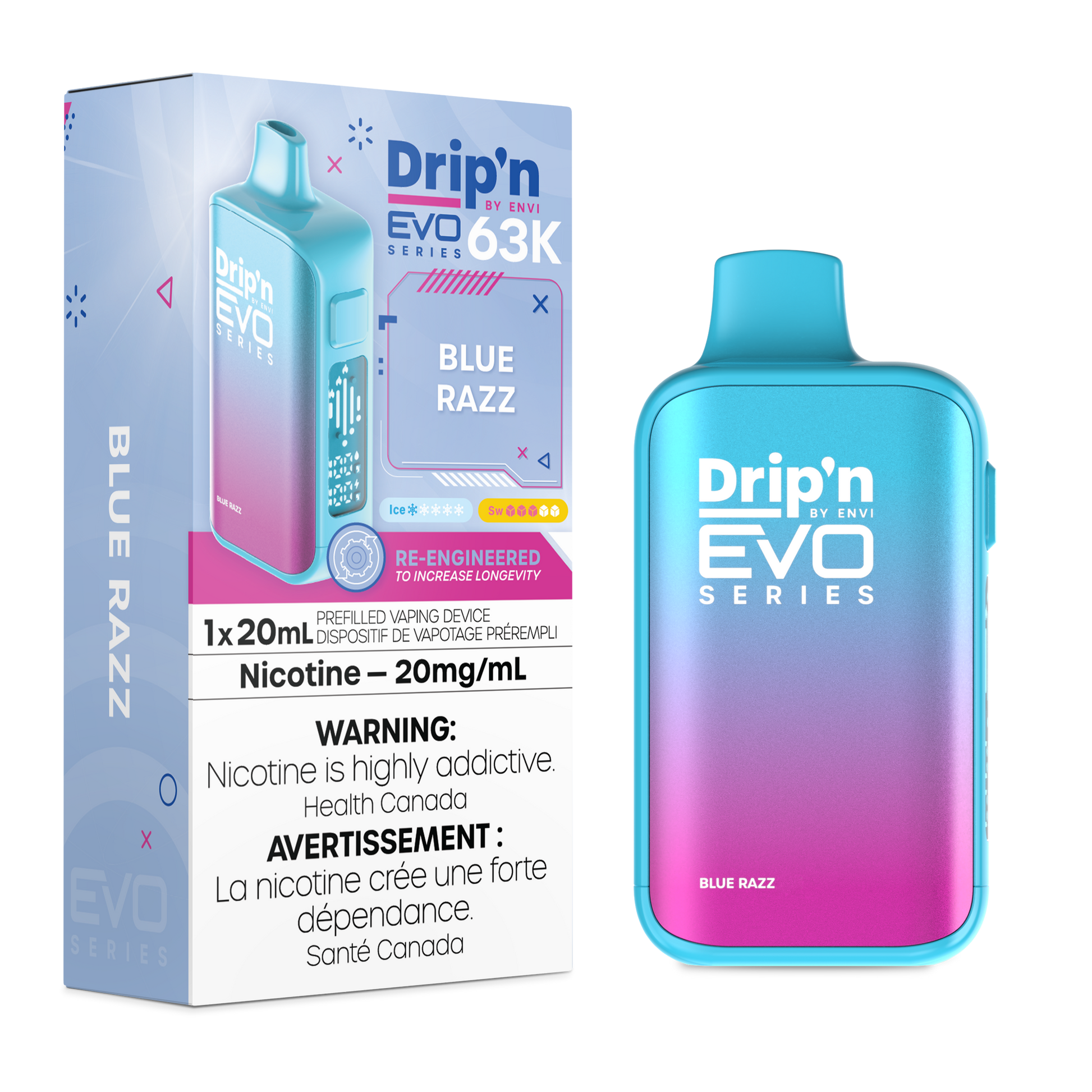 ENVI Drip’n EVO 63K Rechargeable Disposable Vape 20mL,