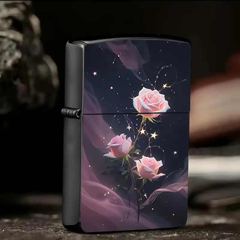 Pink Rose Lighter Refillable Lighter Case,