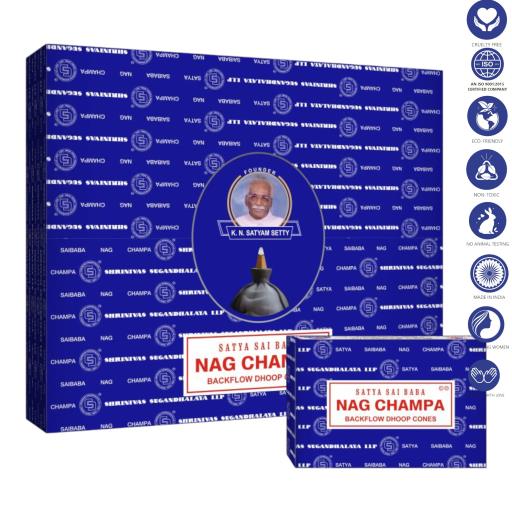 Satya Backflow Cones – Nag Champa Backflow Dhoop Incense 10 Cones