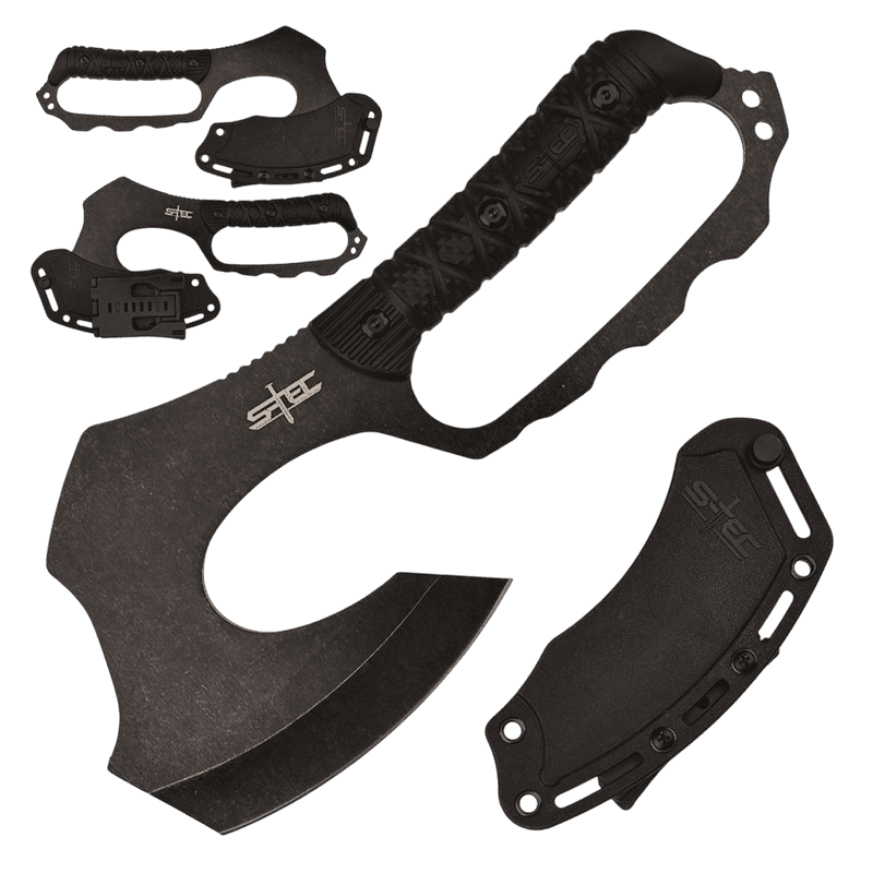 S-TEC – 10.5″ Black Warpath Fixed Blade Axe w/ ABS Sheath