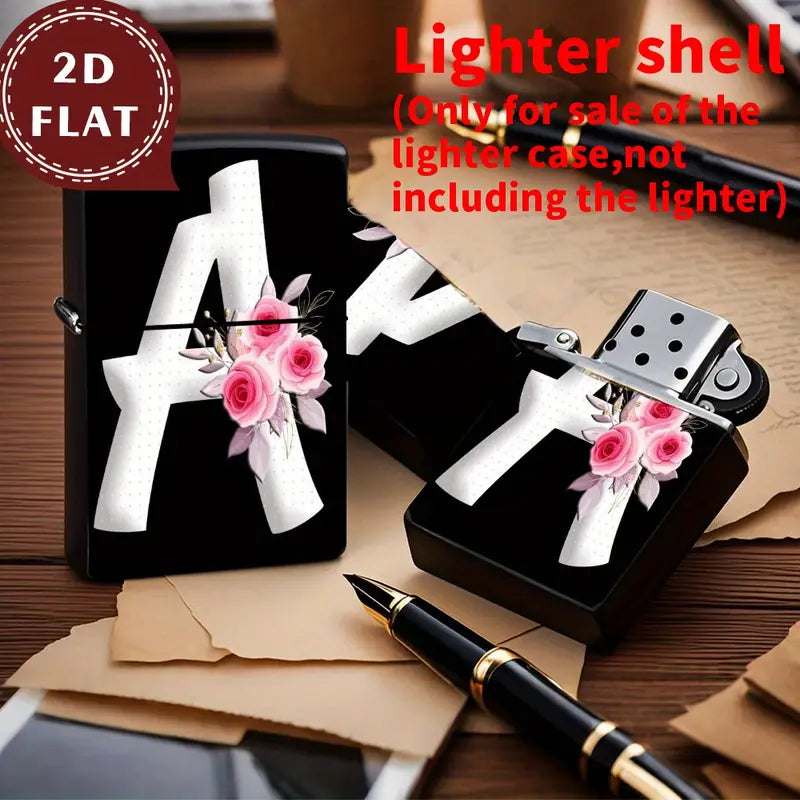 2D Flat Elegant Rose “A” Monogram Design Lighter Shell,
