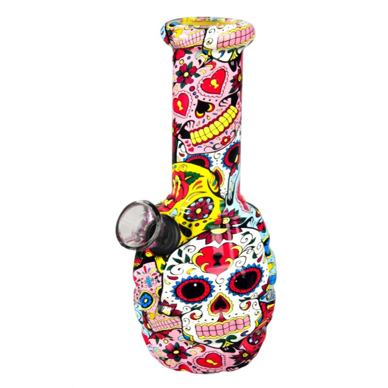 6” PsySkull Art Glass Bong,