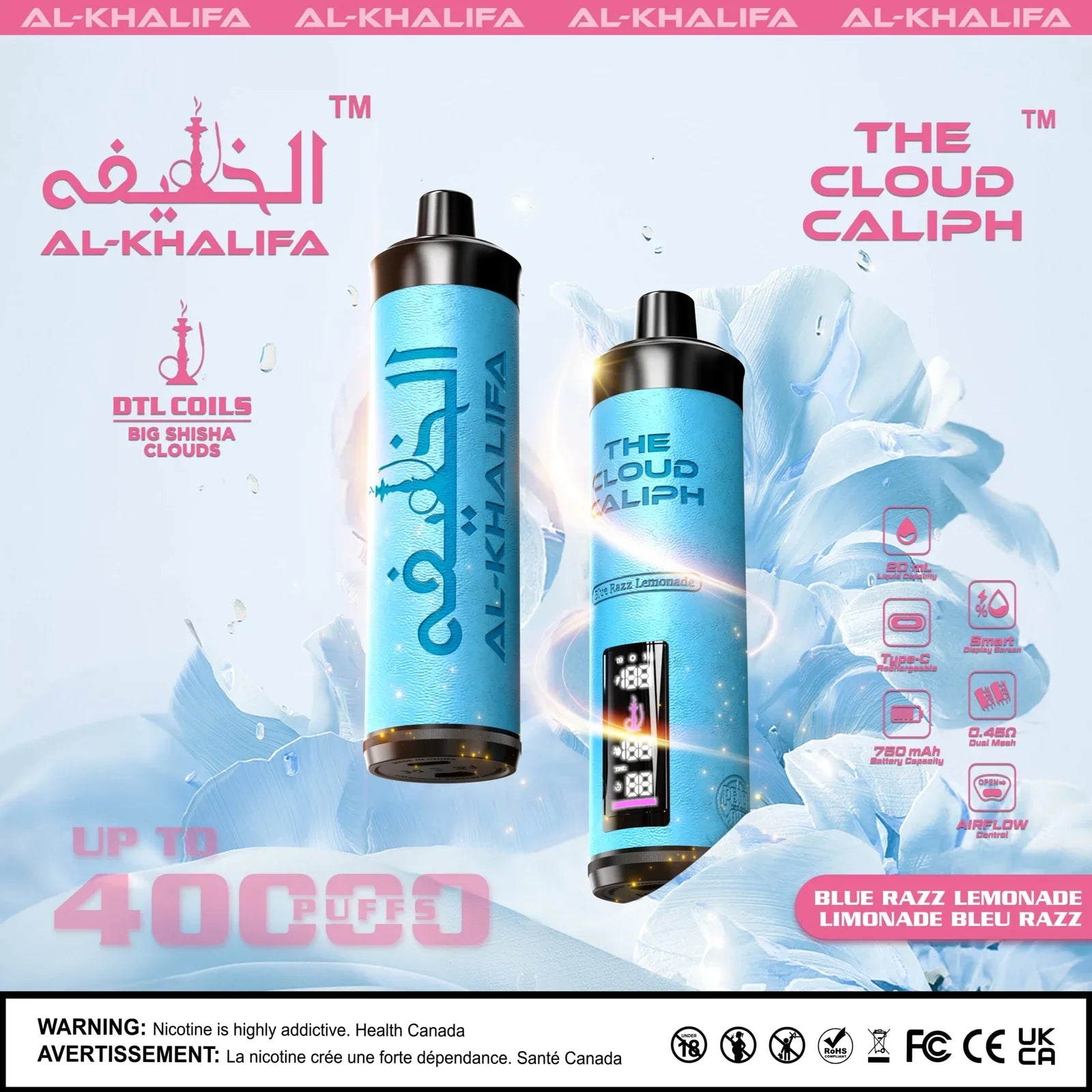 Al Khalifa – The Cloud Caliph Rechargeable Disposable Vape 20mL,