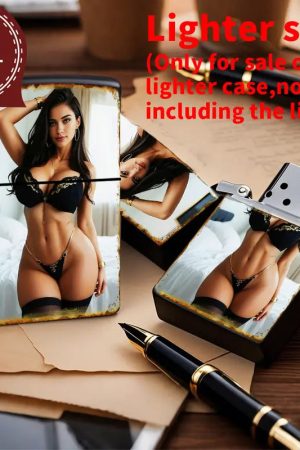 Retro Bikini Figure Beach Aluminum Lighter Shell