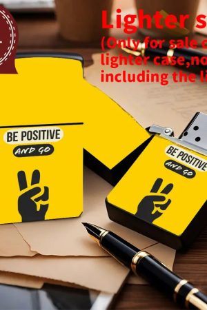 Retro Inspirational Quote & Peace Sign Pattern Lighter Shell