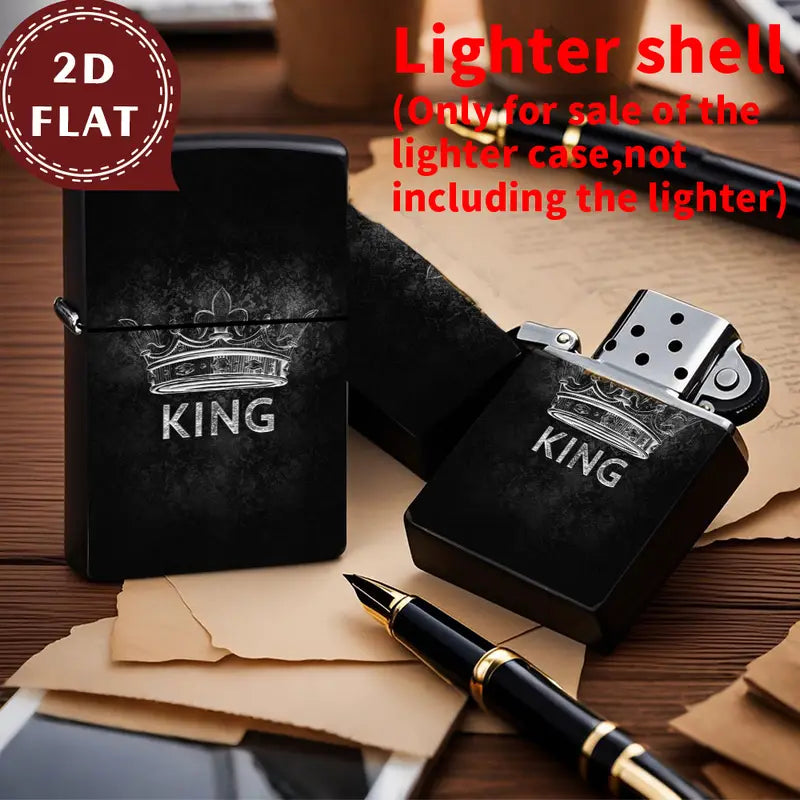 Retro King Crown Aluminum Lighter Shell,