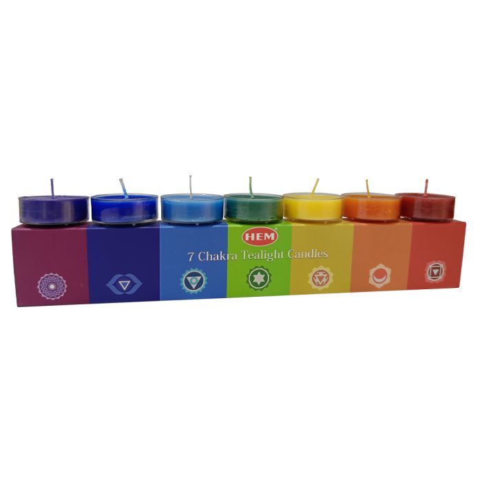 All Products HEM - Seven Chakra Tea Light Candles 7 Pack