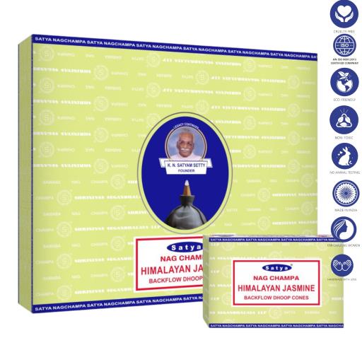 All Products Satya Backflow Cones - Himalayan Jasmine Backflow Dhoop Incense 10 Cones