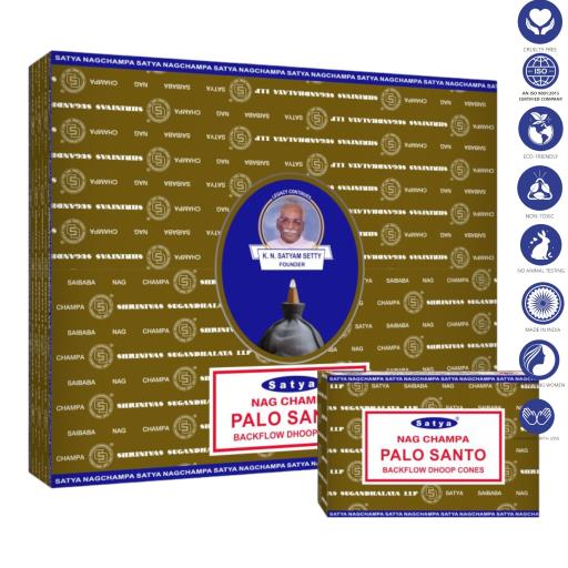 All Products Satya Backflow Cones - Palo Santo Backflow Dhoop Incense 10 Cones