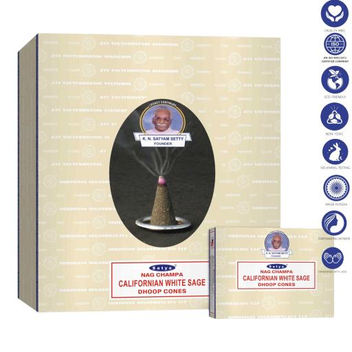 All Products Satya - Californian White Sage Dhoop Cones (12 Cones, 1″)