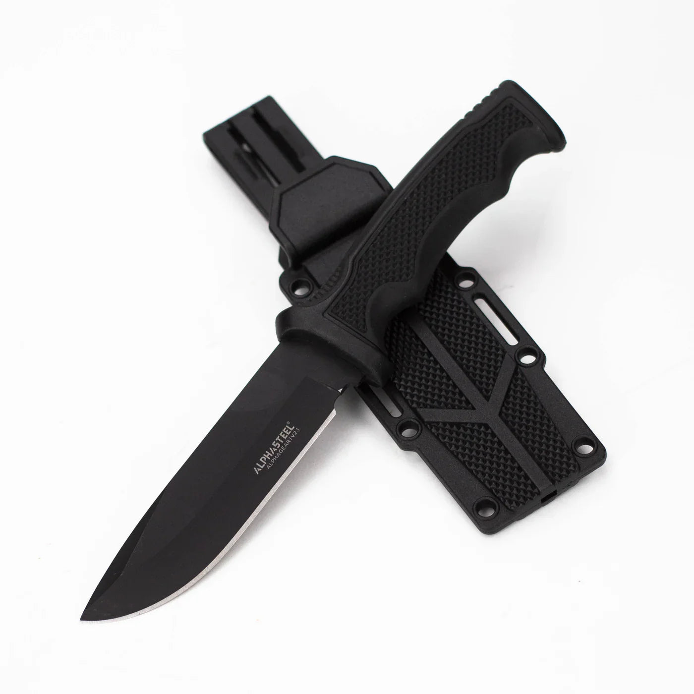 ALPHASTEEL - 9" Fixed Blade Knife w/ ABS Sheath