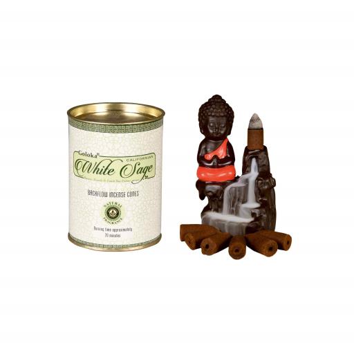 All Products Goloka Backflow Cones - White Sage Backflow Incense 24 Cones