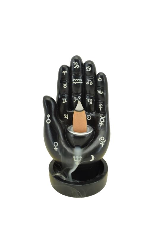 All Products ZenN - Black Hamsa Hand Backflow Incense Burner 2.6x2.4x5.1"