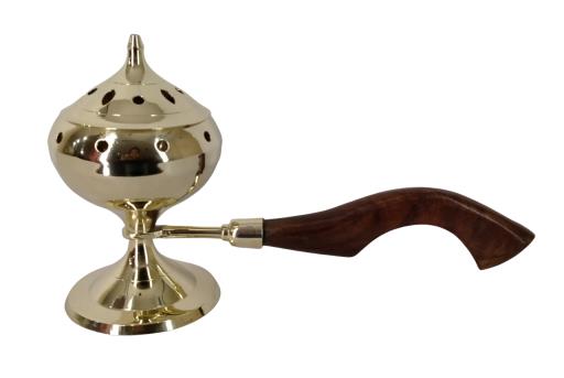 ZenN - Brass Charcoal Burner w/ Wooden Handle