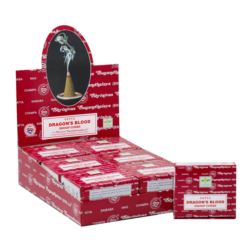 All Products Satya - Dragon's Blood Dhoop Cones (12 Cones, 1″)