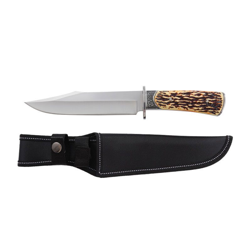 All Products Xtreme - 12″ Ironhowl Stag Grip Hunting Knife