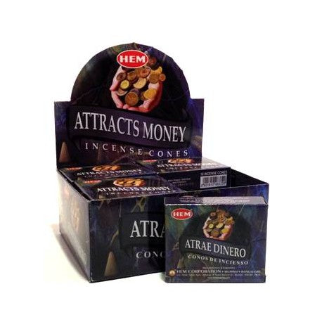 HEM - Attracts Money Incense Cones (10 Cones)