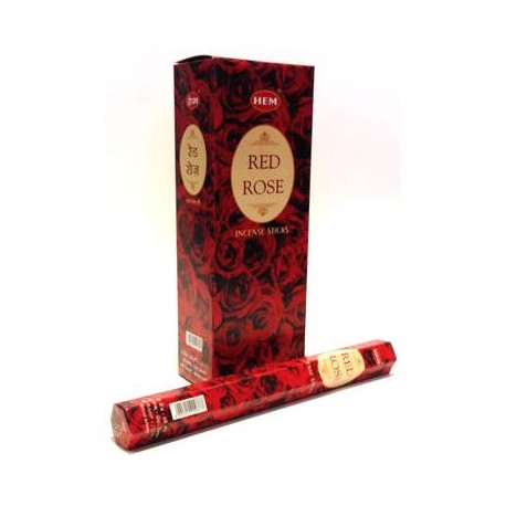All Products HEM Red Rose 9″ Incense Sticks – Hex Box (20g)