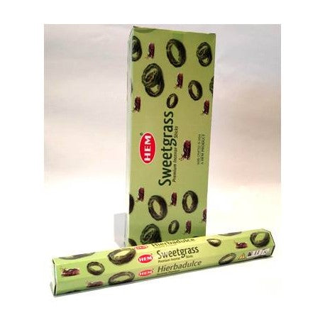 All Products HEM Sweetgrass 9″ Incense Sticks – Hex Box (20g)