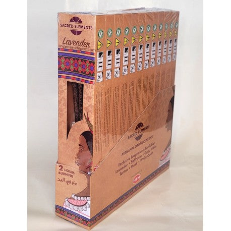 All Products Sacred Elements Organic - Lavender Premium Masala Hand‑Rolled Incense Sticks (15g, 2 hr burn, 8–10 sticks)