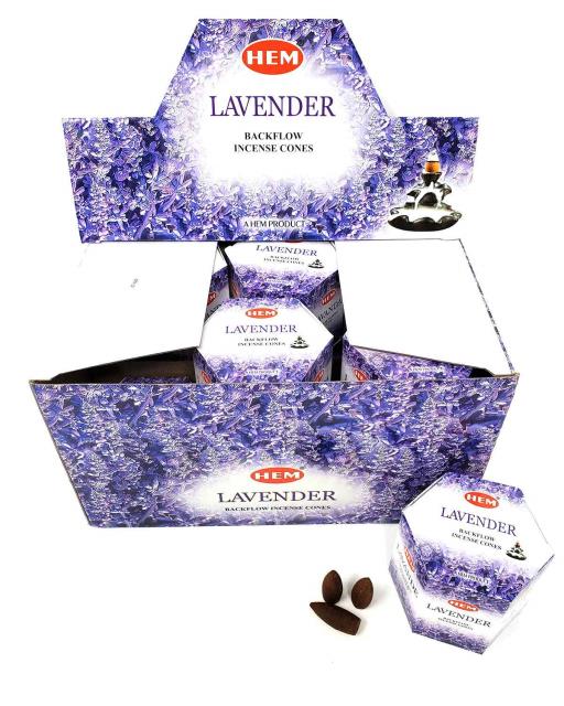 HEM Backflow Cones – Lavender Backflow Incense 40 Cones