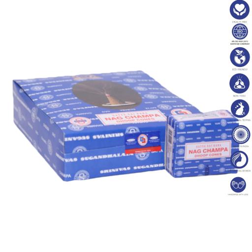 All Products Satya - Nag Champa Dhoop Cones (12 Cones, 1″)