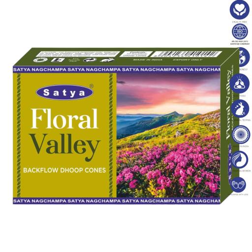 Satya Backflow Cones – Floral Valley Backflow Dhoop Incense 10 Cones