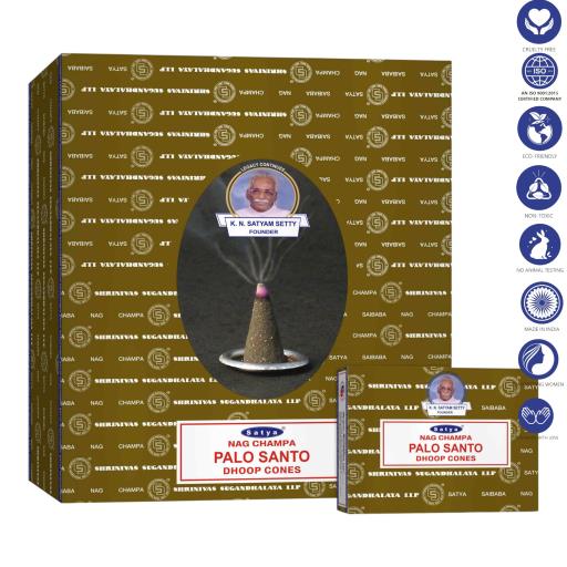 All Products Satya - Palo Santo Dhoop Cones (12 Cones, 1″)