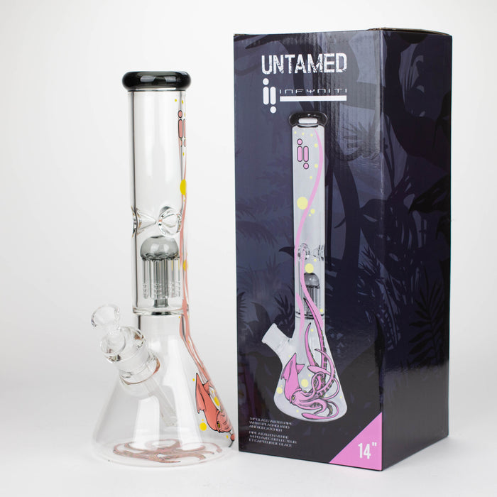 Infyniti Untamed 14" 7mm Classic Beaker Water Bong - Octopus
