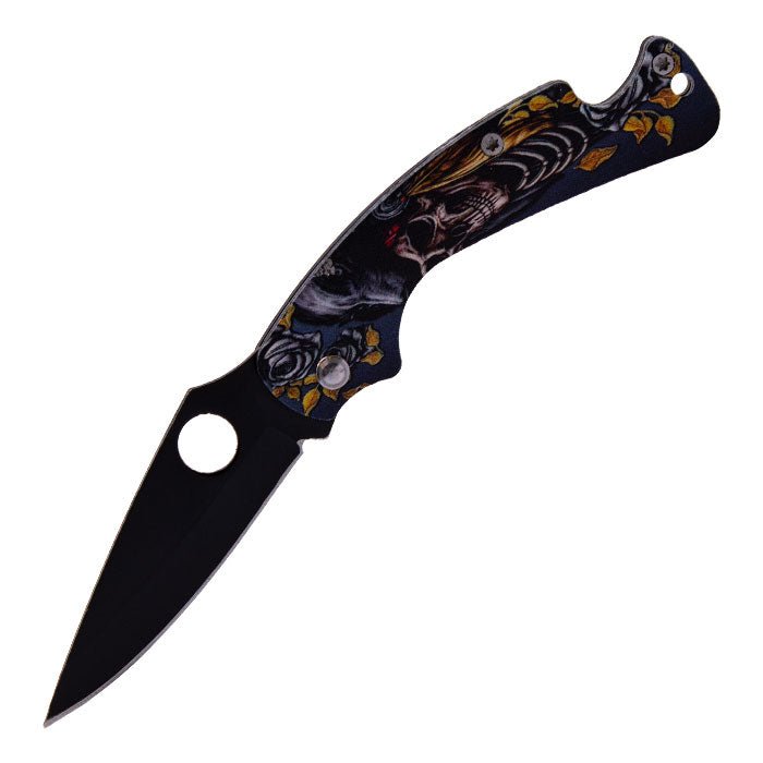 6″ Petals & Bone Floral Grin Pocket Knife