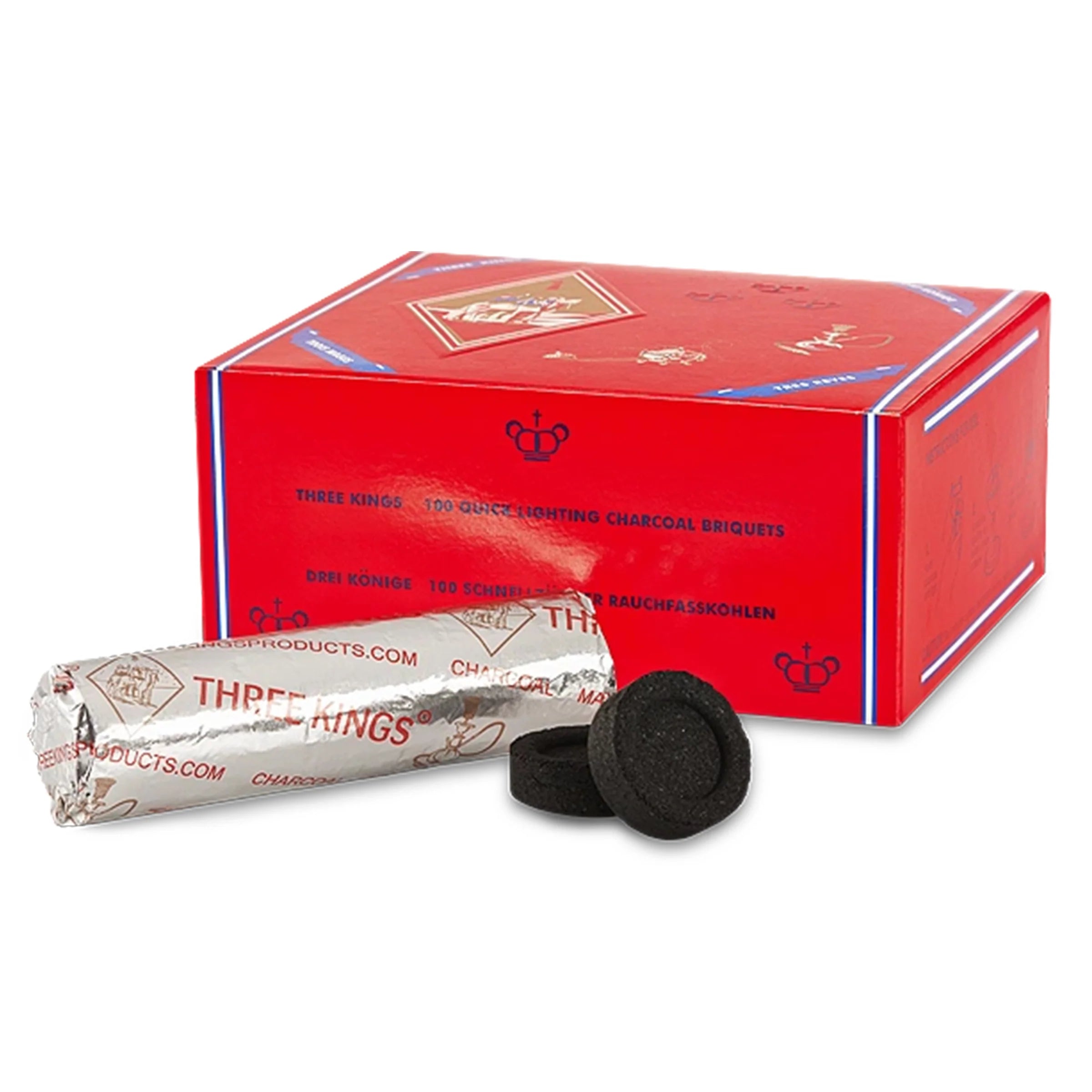 Three Kings 40mm, Hookah Charcoal Disk – 10 Tablets