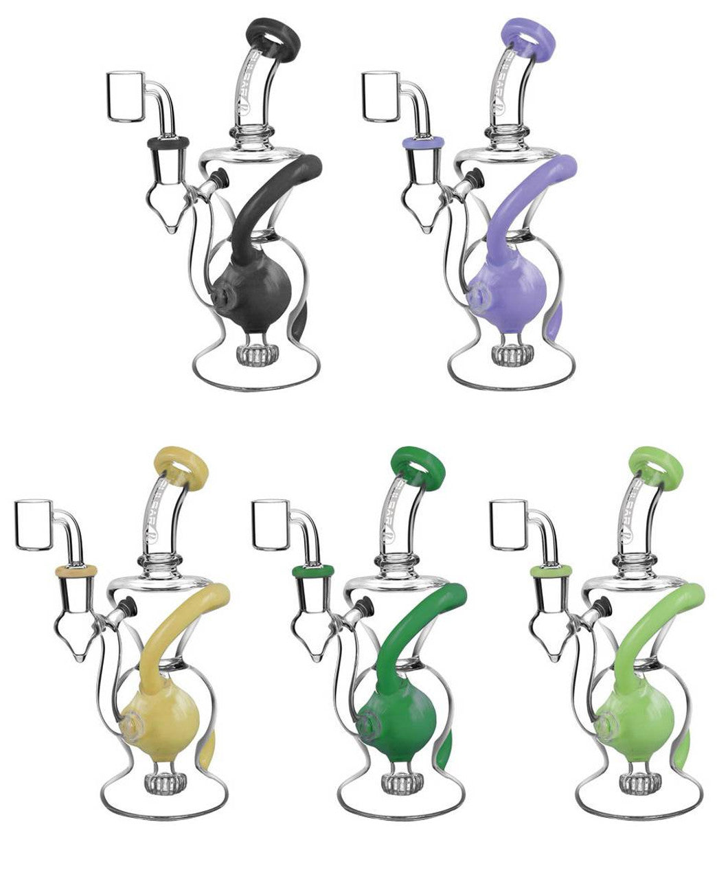 Pulsar 8.5″ Solid Ball Recycler Rig with Banger