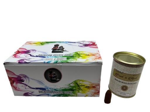 Goloka Backflow Cones – Frank & Myrrh Backflow Incense 24 Cones