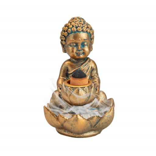 ZenN – Baby Buddha Meditating Backflow Incense Burner 2.6×2.6×4”