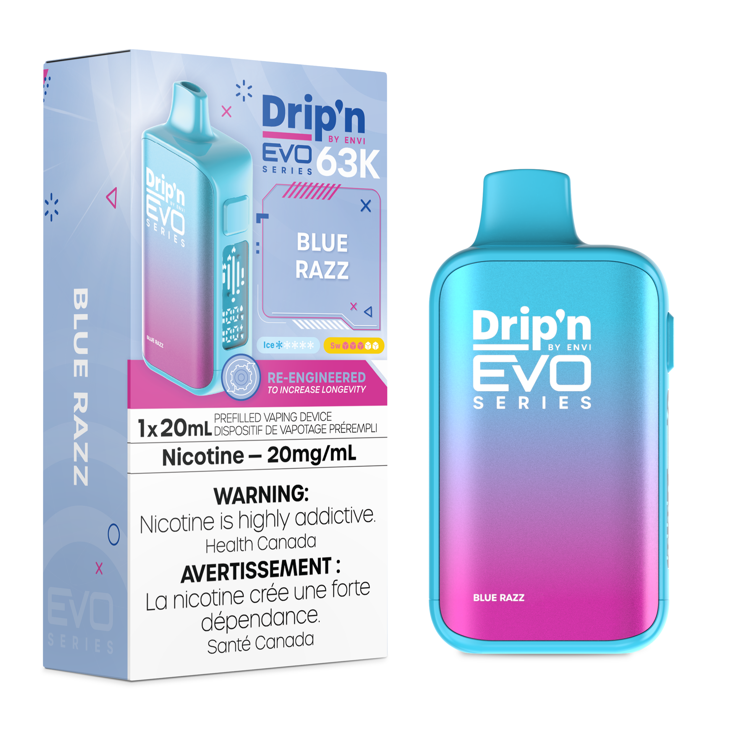 ENVI Drip’n EVO 63K Rechargeable Disposable Vape 20mL