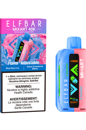 elf bar mixart 40k disposable vape blue razz ice