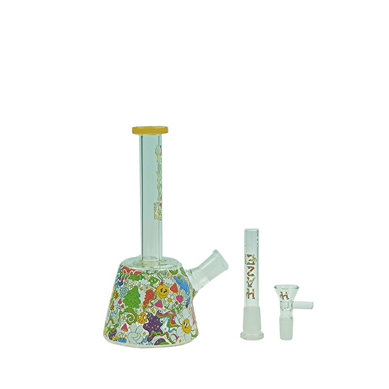 Haze – 9″ Lab Flower Jade Yellow Beaker