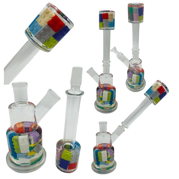 14″ 2-Way Blocks Straight Glass Bong