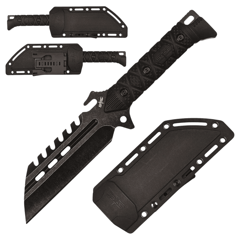 S-TEC – 10.5″ Dark Halo Fixed Blade Full Tang Knife w/ ABS Sheath