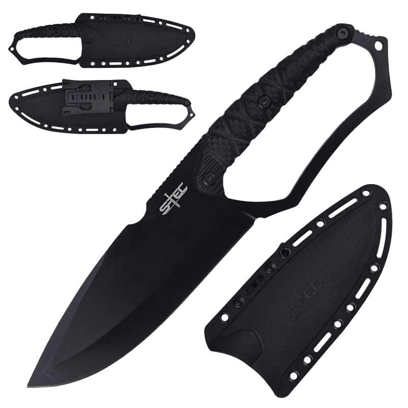 S-TEC – 10″ Dark Eclipse Fixed Blade Knife w/ ABS Sheath