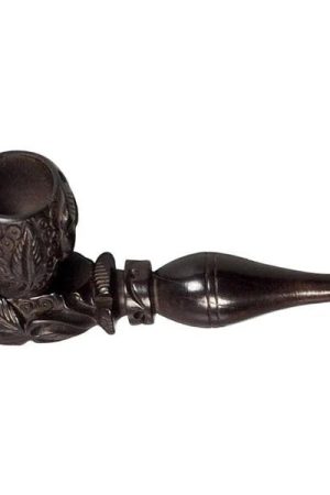 carved leaves wood tobacco pipe 1