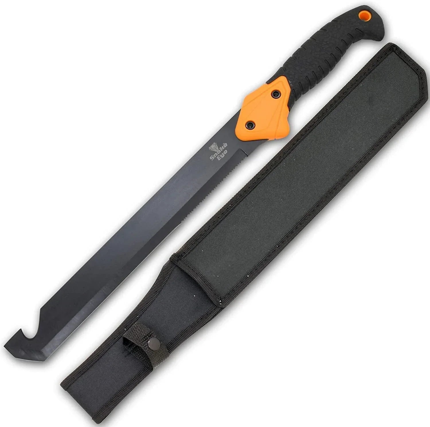 Snake Eye – Serrated Blade Machete w/ Nylon Sheath and Gut Hook