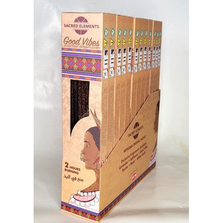 All Products Sacred Elements Organic - Good Vibes Premium Masala Hand‑Rolled Incense Sticks (15g, 2 hr burn, 8–10 sticks)