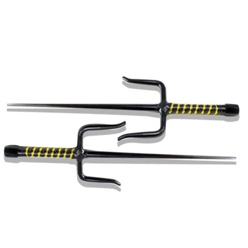 19″ Black Sai Pair w/ Black & Gold Handle Wrap